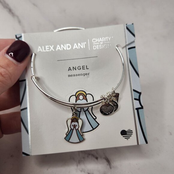 NEW Alex and Ani Angel Messenger Bangle *W/ Box* Charm Bracelet - Picture 2 of 6